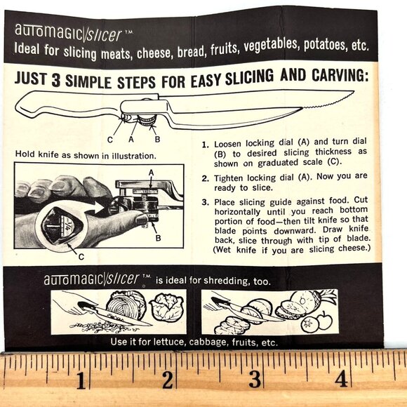 Vintage Automagic Slicer Knife Regent Sheffield Dynachrome Stainless Steel Blade - Picture 15 of 16